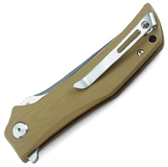 Складной нож Bestech Scimitar, сталь D2, рукоять G10, бежевый - фото 2