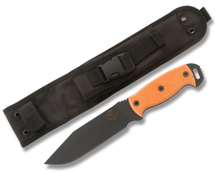 Нож с фиксированным клинком Ontario RD6, углеродистая сталь, рукоять микарта, orange/black