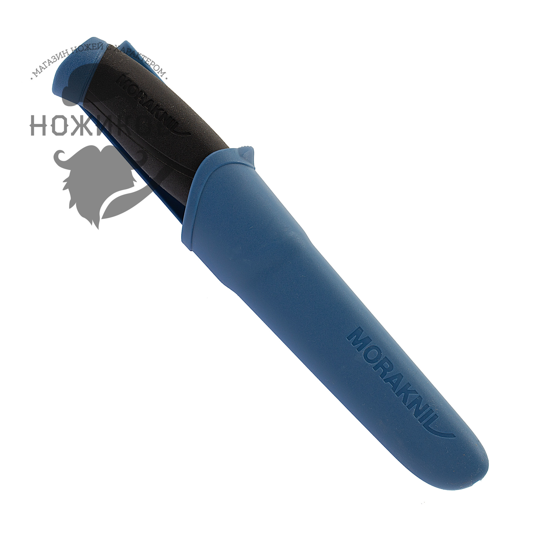 Нож с фиксированным лезвием Morakniv Companion Navy Blue, сталь Sandvik 12C27, рукоять резина/пластик - фото 3