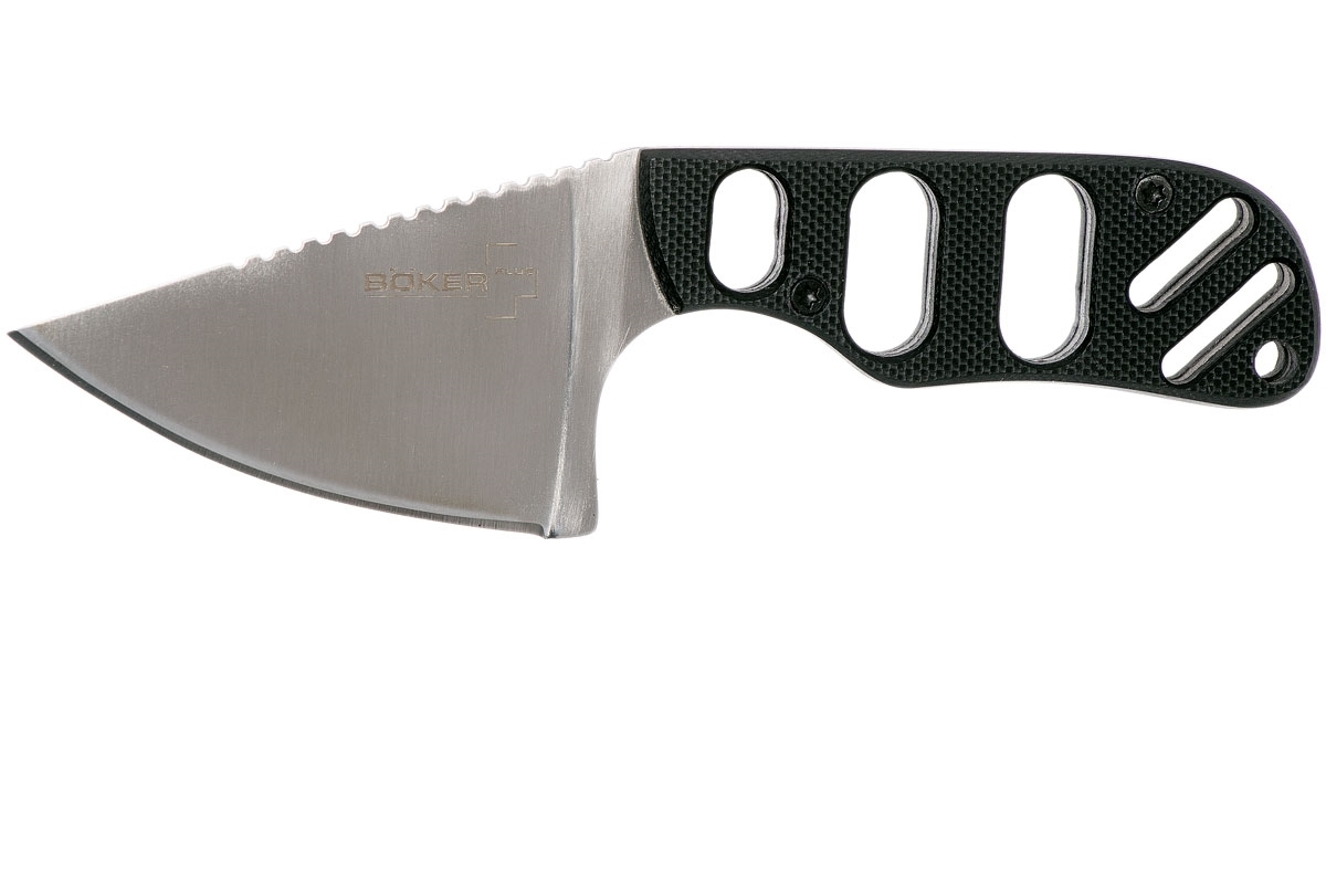 Нож с фиксированным клинком шейный Chad Los Banos Design SFB Neck, Boker Plus 02BO321, сталь 440C Satin, рукоять стеклотекстолит G10 от Ножиков