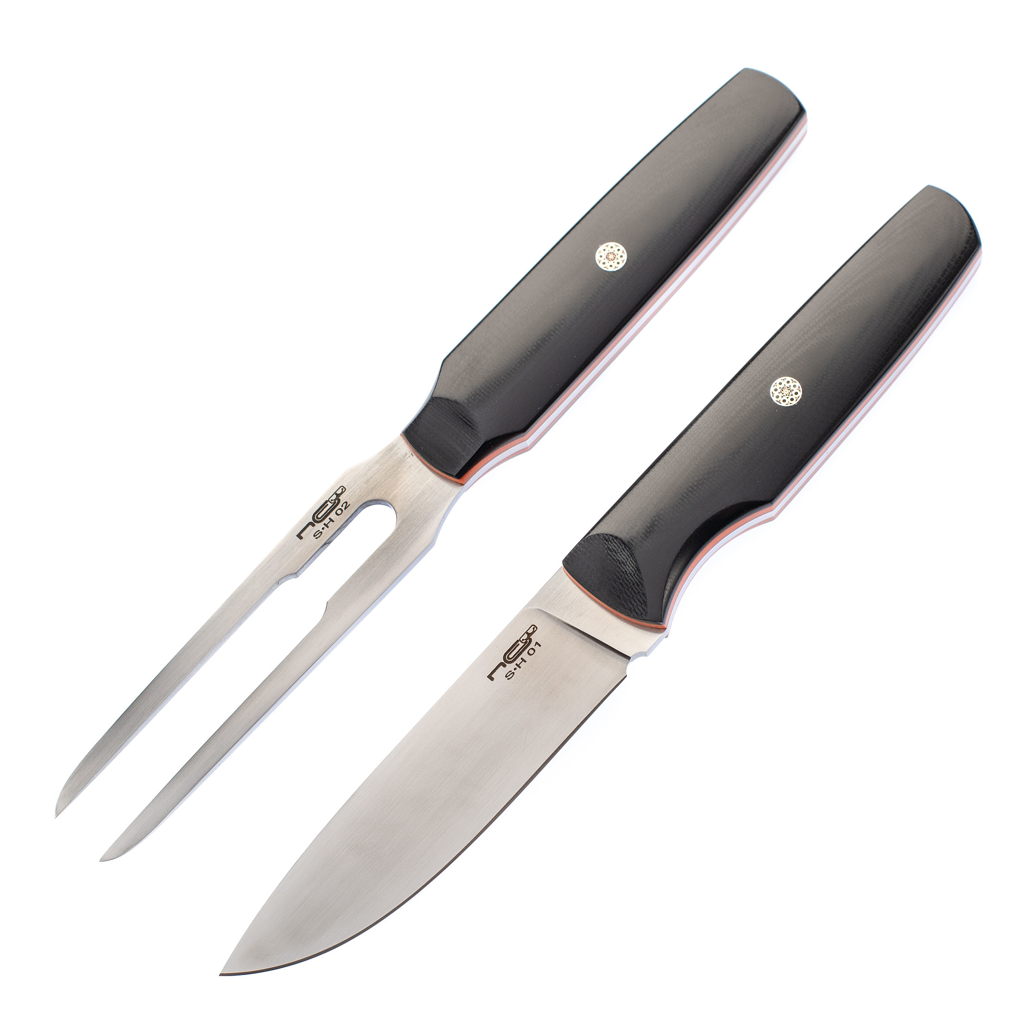 Набор (Охотника, шашлычника) Set Hunting Нож+Вилка G10, сталь Х105 Satin