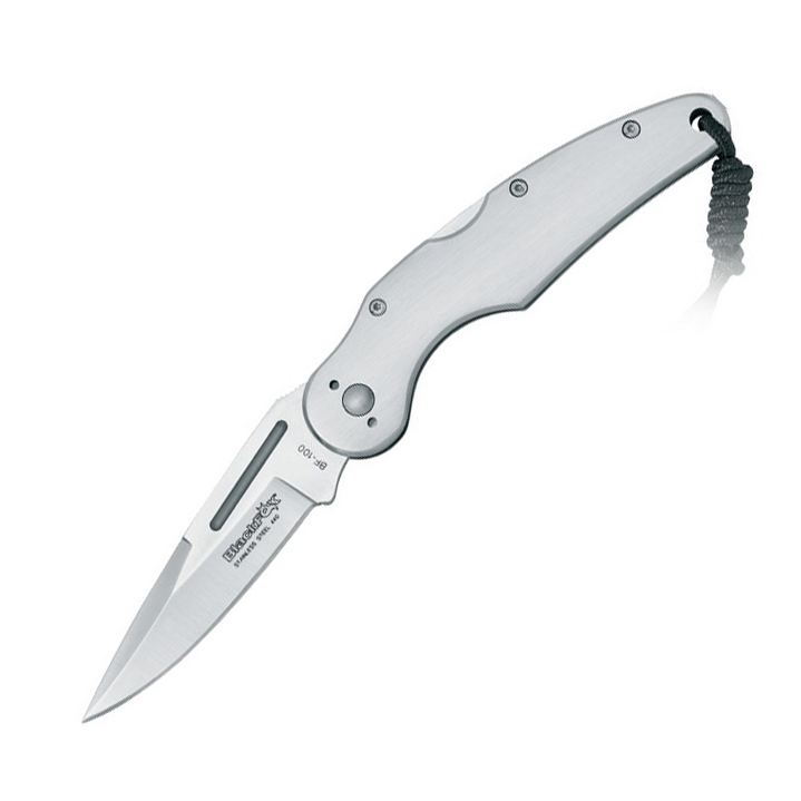 фото Складной нож fox blackfox, сталь 440а, рукоять сталь 420j2, серый