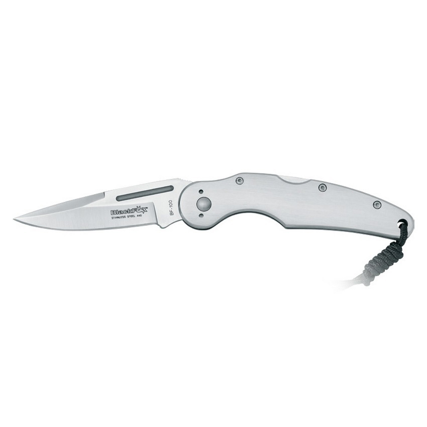фото Складной нож fox blackfox, сталь 440а, рукоять сталь 420j2, серый