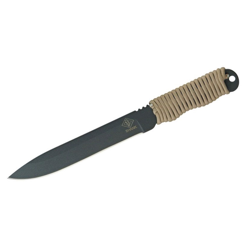 Нож с фиксированным клинком Ontario Ranger Shank, сталь 1095, рукоять паракорд, tan/black нож с фиксированным клинком ontario afhgan tan micarta серрейтор