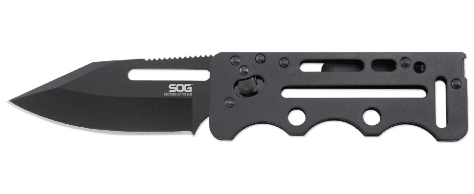 Складной нож Access Card 2.0 - SOG SOGAC77, сталь VG-10, рукоять нержавеющая сталь, чёрный