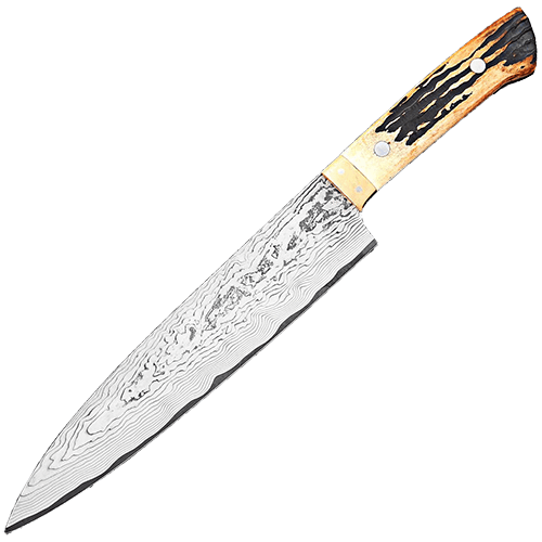 Поварской кухонный шеф-нож Maruyoshi, 335 мм, сталь VG-10, рукоять Jigged Bone