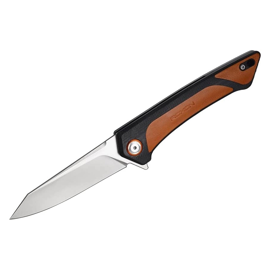 Складной нож Roxon K2, сталь D2, рукоять G10/кожа, коричневый