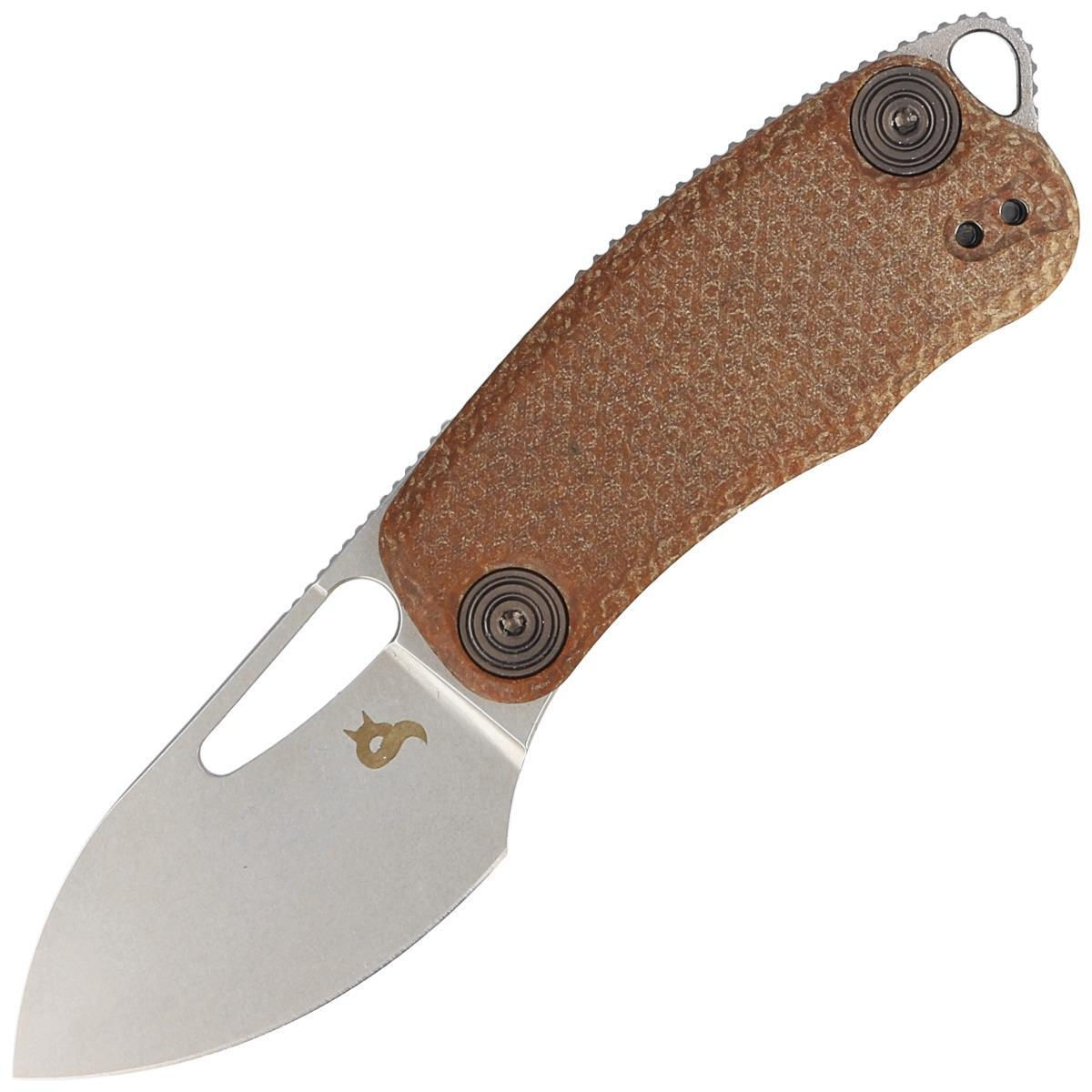 фото Складной нож fox nix, сталь d2, рукоять микарта, коричневый
