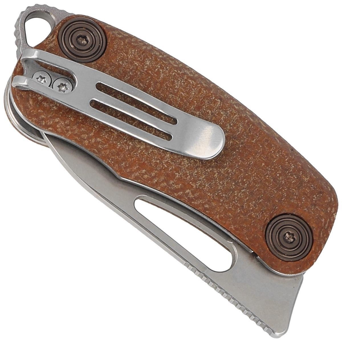 фото Складной нож fox nix, сталь d2, рукоять микарта, коричневый