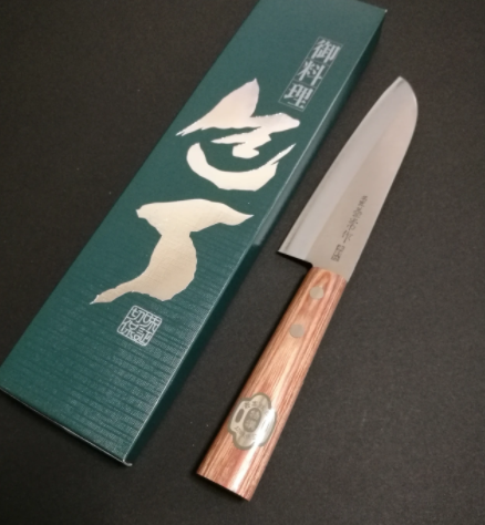 Нож кухонный Сантоку 140 мм, сталь Shirogami 2/SUS410, рукоять plywood - фото 1