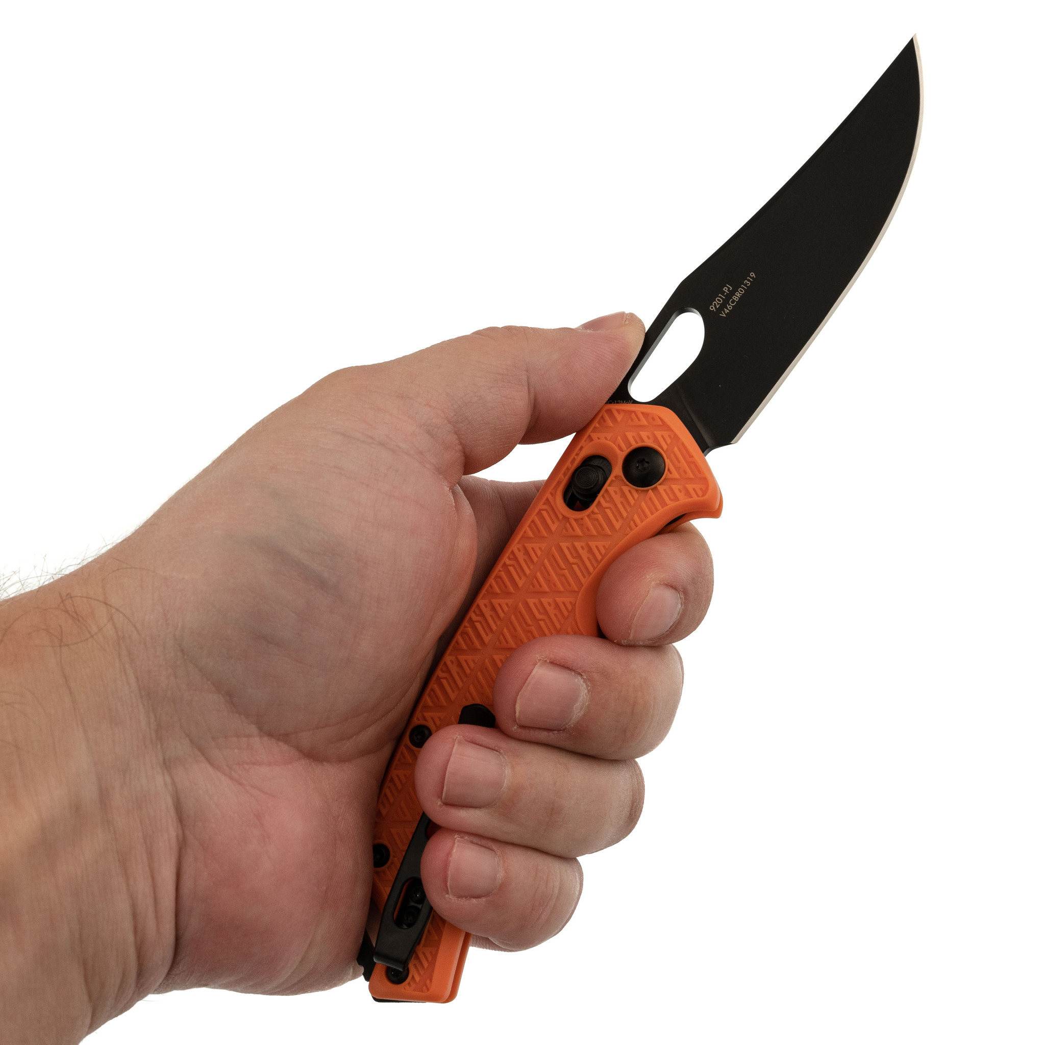 Складной нож SRM 9201, сталь 8Cr13MOV Blackwash , рукоять Orange FRN - фото 6