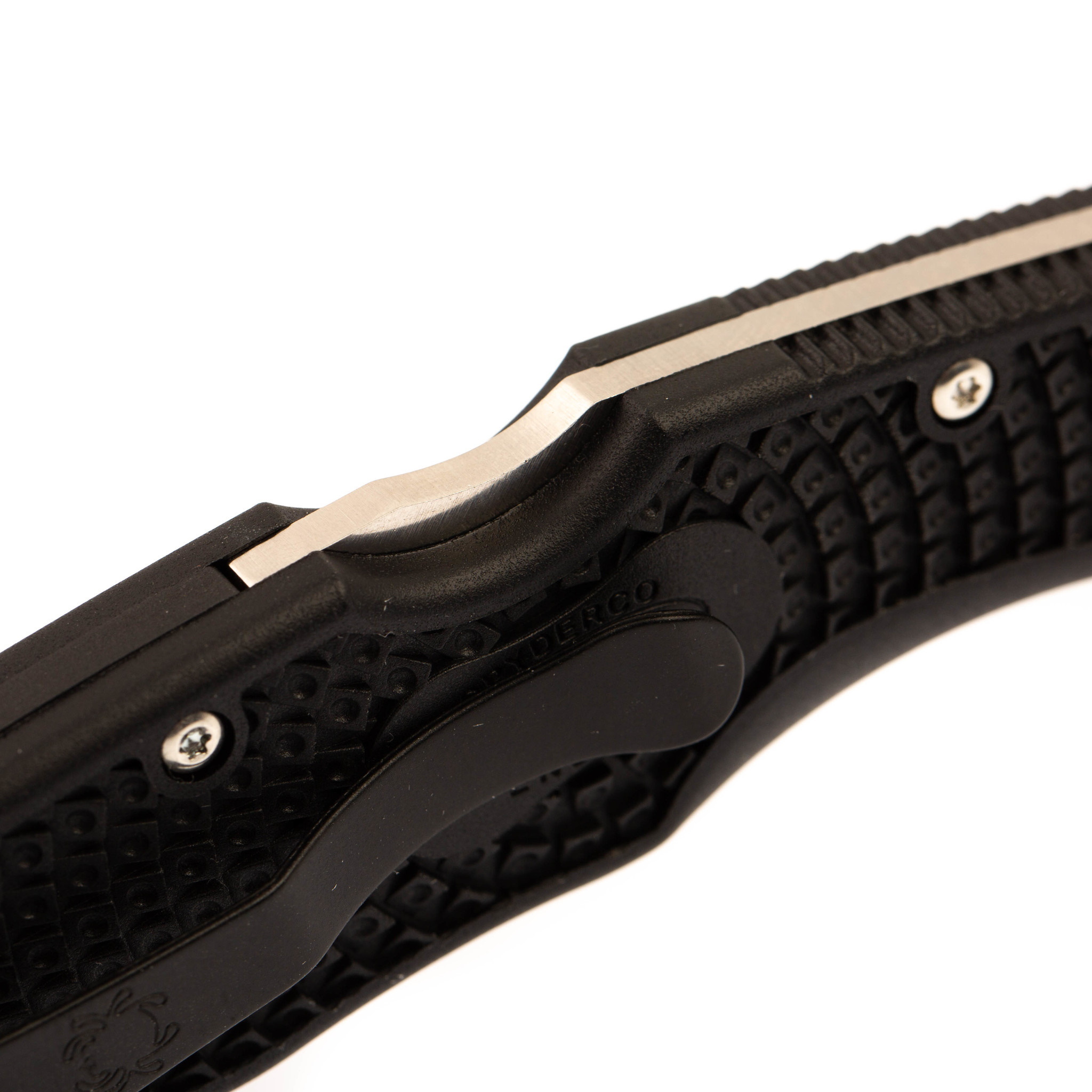 Складной нож ENDELA Spyderco C243PBK, сталь VG-10 Satin Plain, рукоять термопластик FRN, чёрный - фото 4