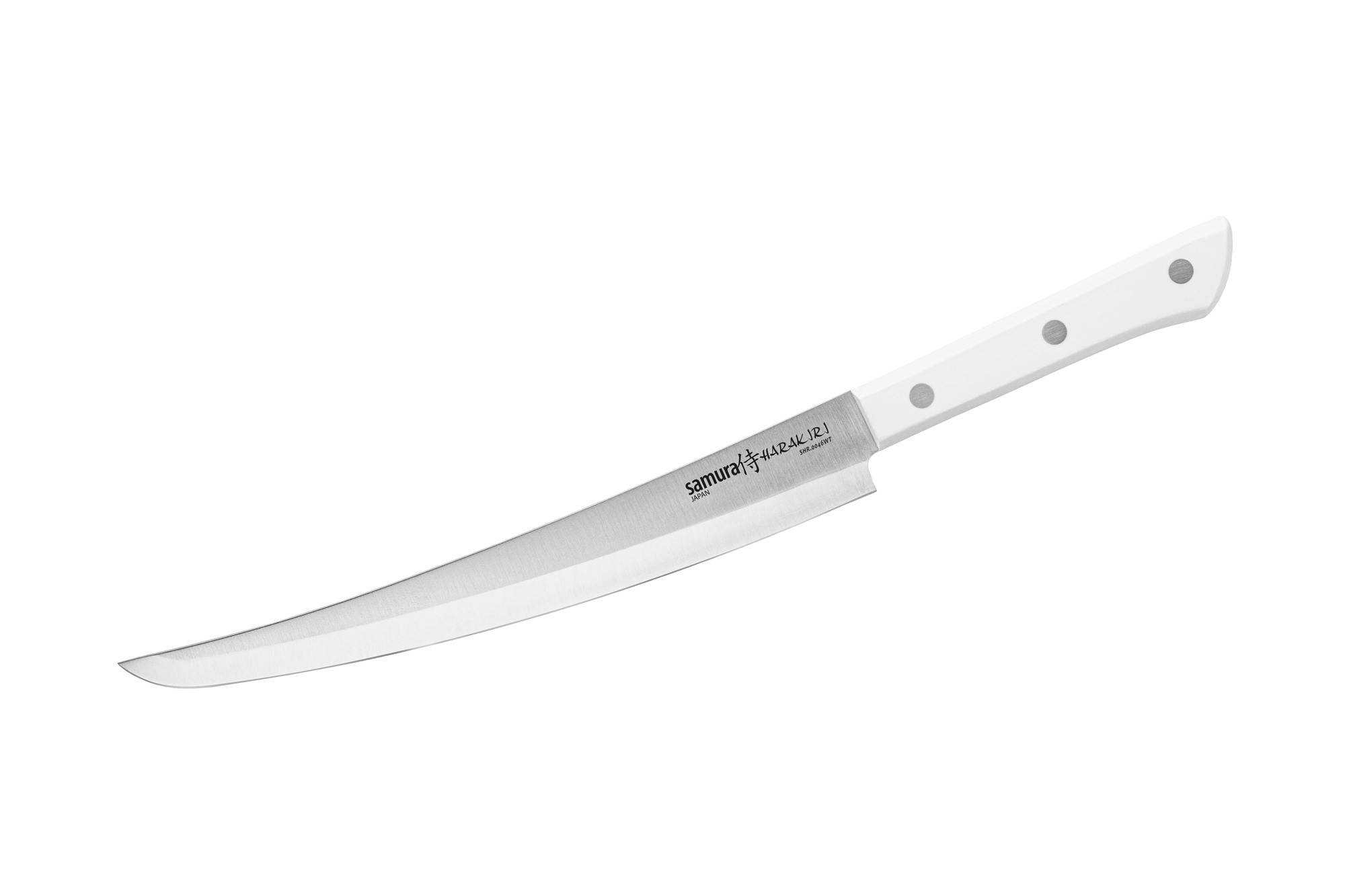 Нож кухонный слайсер Танто Samura Harakiri, 230 мм, белая рукоять