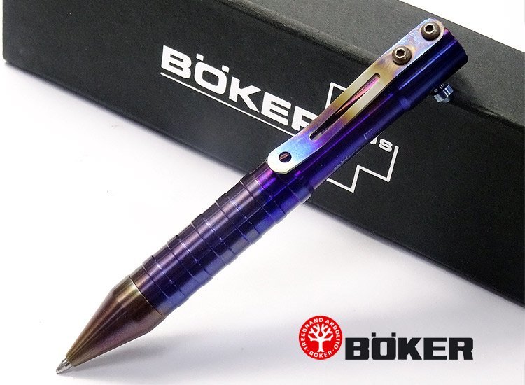 Тактическая ручка Cal .50 CID (Clip-Integrated-Design) Titanium Flame, Boker Plus 09BO074, градиент - фото 9
