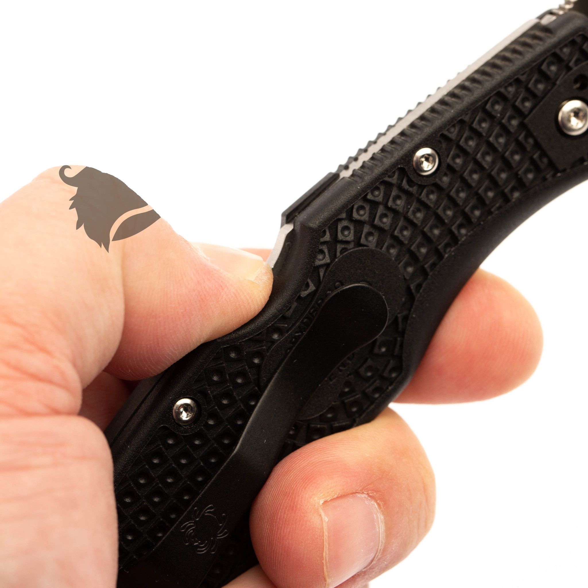 Складной нож ENDELA Spyderco C243PBK, сталь VG-10 Satin Plain, рукоять термопластик FRN, чёрный - фото 7