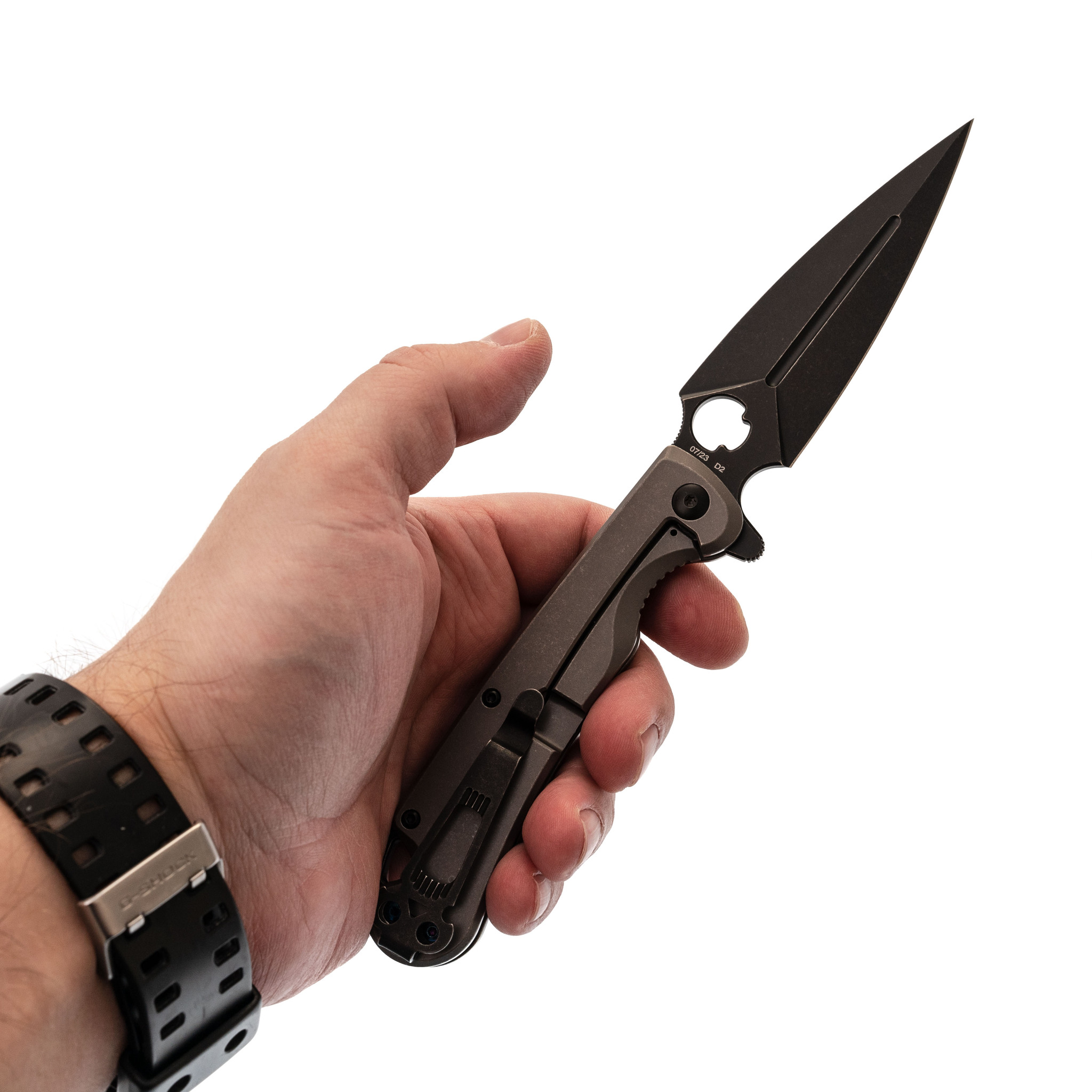 Складной нож Dagger Arrow Gray BW, сталь D2, рукоять сталь - фото 7