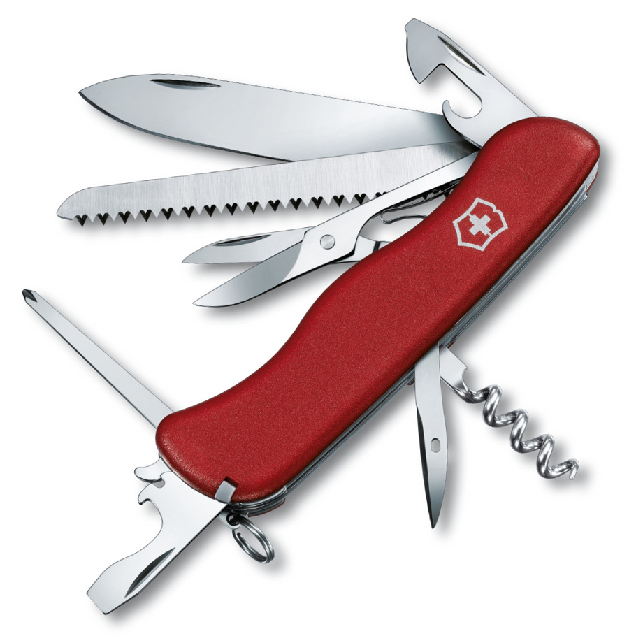 Нож туристический Victorinox Outrider 0.9023 с фиксатором лезвия 14 функций красный - фото 1