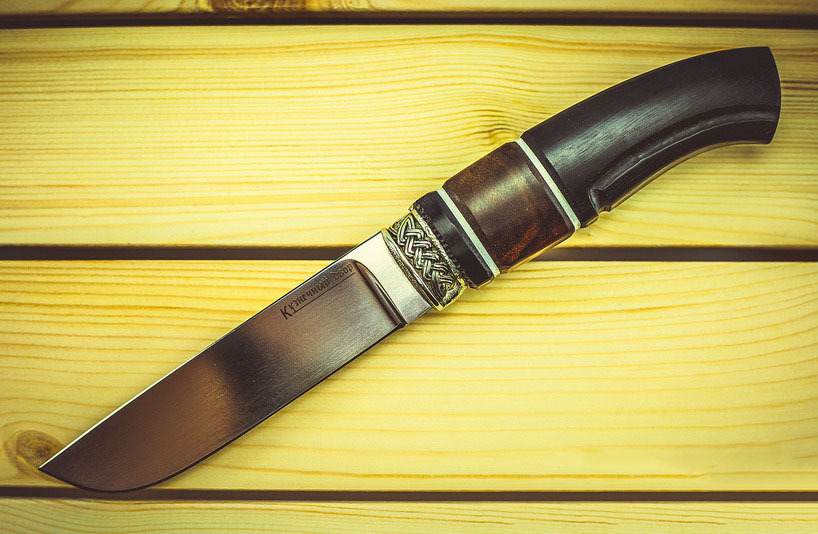Нож Бекас, сталь K340, рукоять граб, вставка из карельской березы от Ножиков