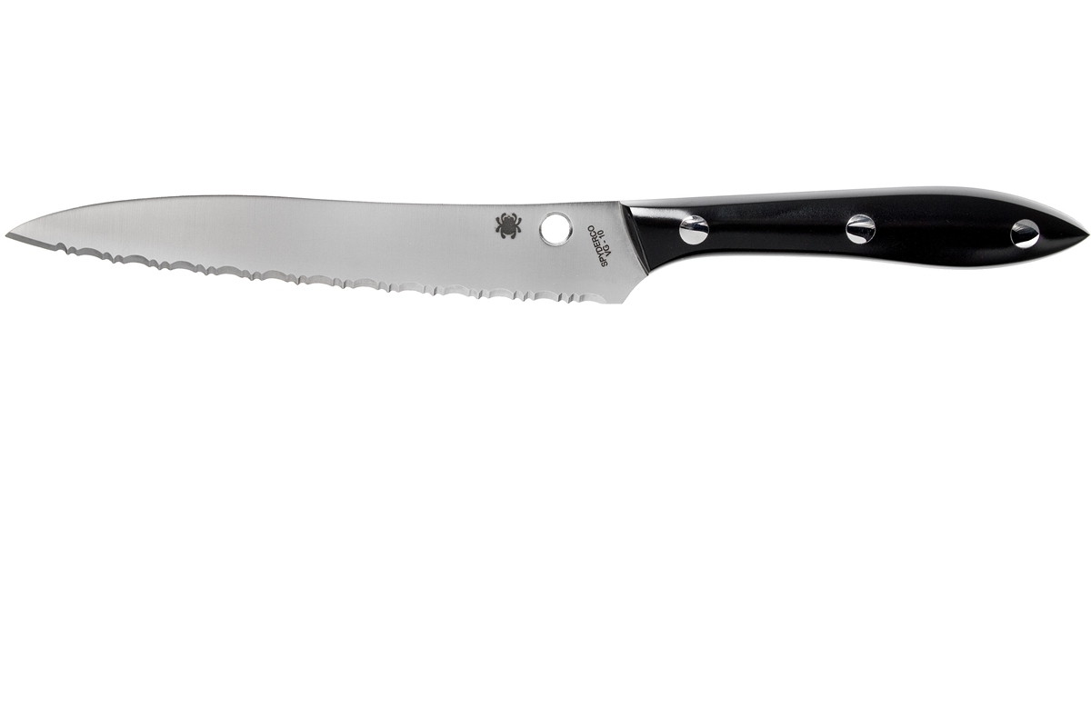 Нож кухонный Spyderco K11S Cook's Knife, сталь VG-10 Serrated, рукоять акриловый камень - фото 6