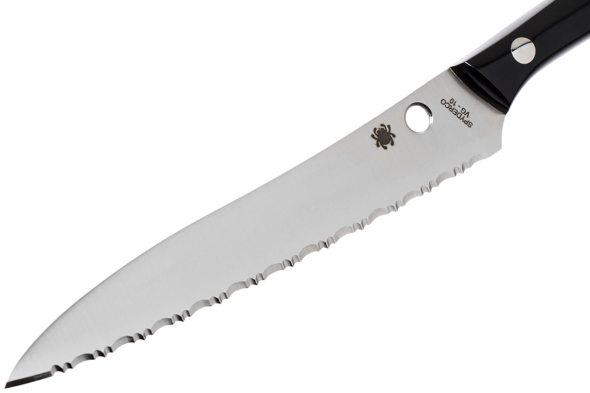 Нож кухонный Spyderco K11S Cook's Knife, сталь VG-10 Serrated, рукоять акриловый камень - фото 5