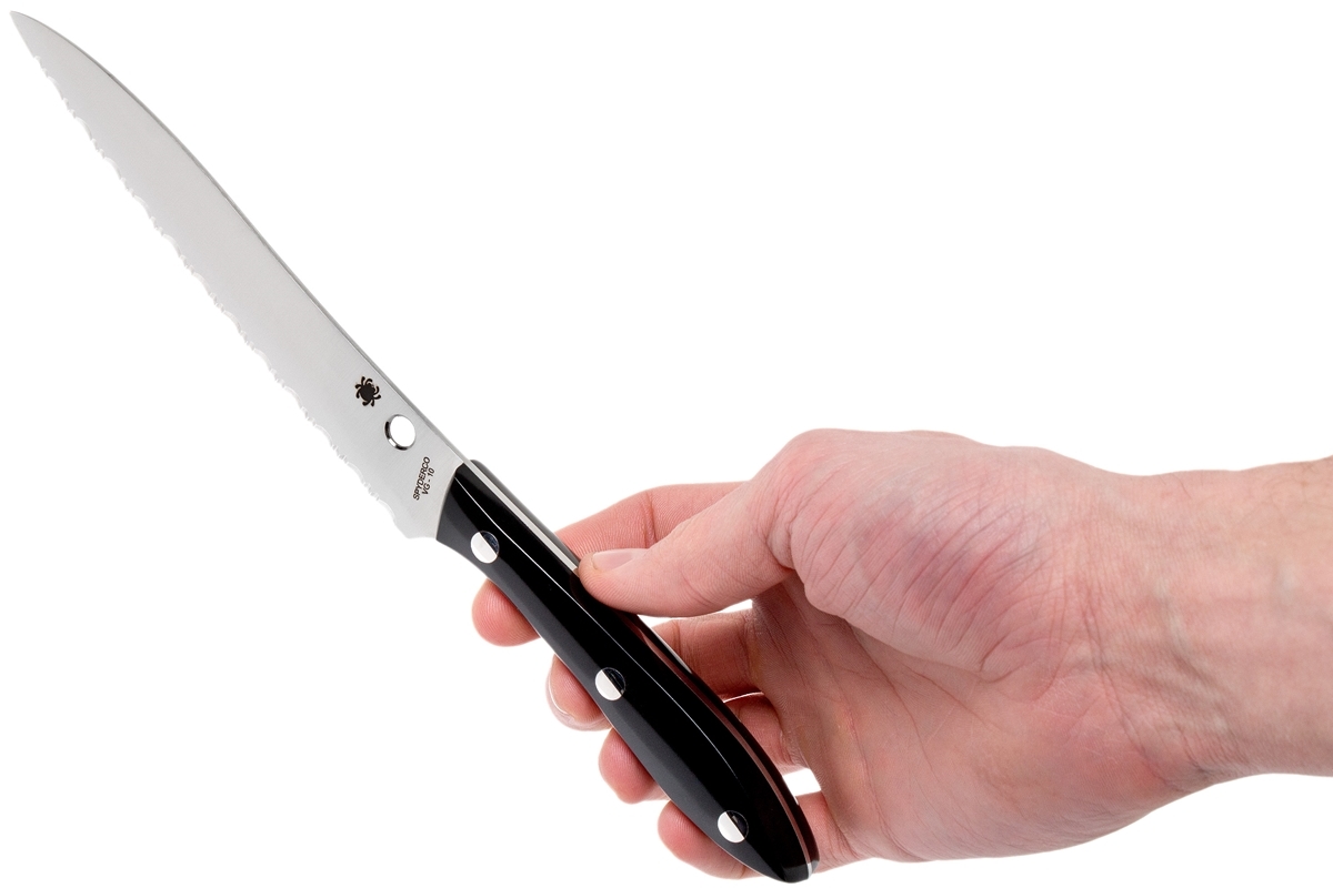 Нож кухонный Spyderco K11S Cook's Knife, сталь VG-10 Serrated, рукоять акриловый камень - фото 4