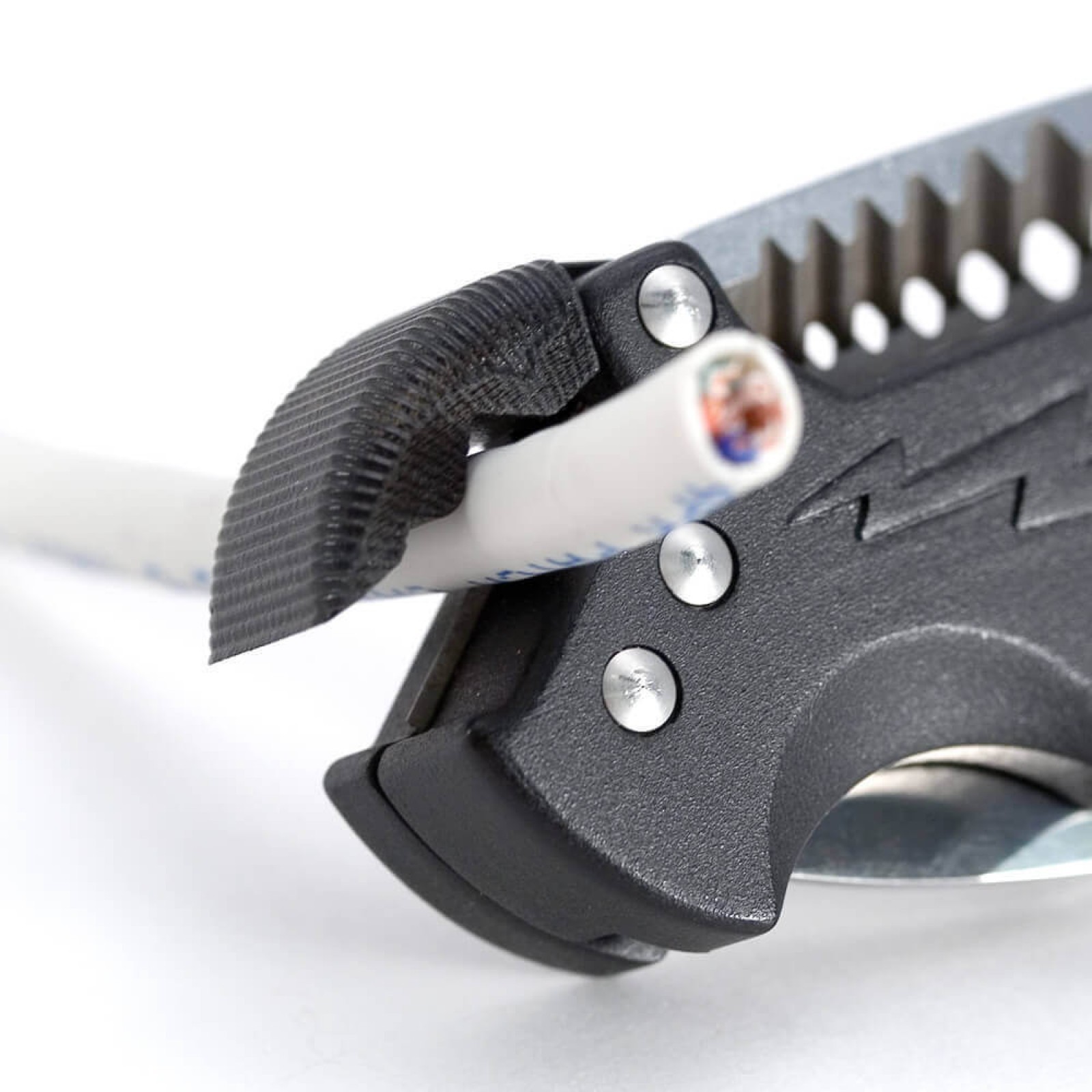 фото Складной нож электрика со стриппером kilowatt - sog el01, сталь aus-8, рукоять термопластик grn
