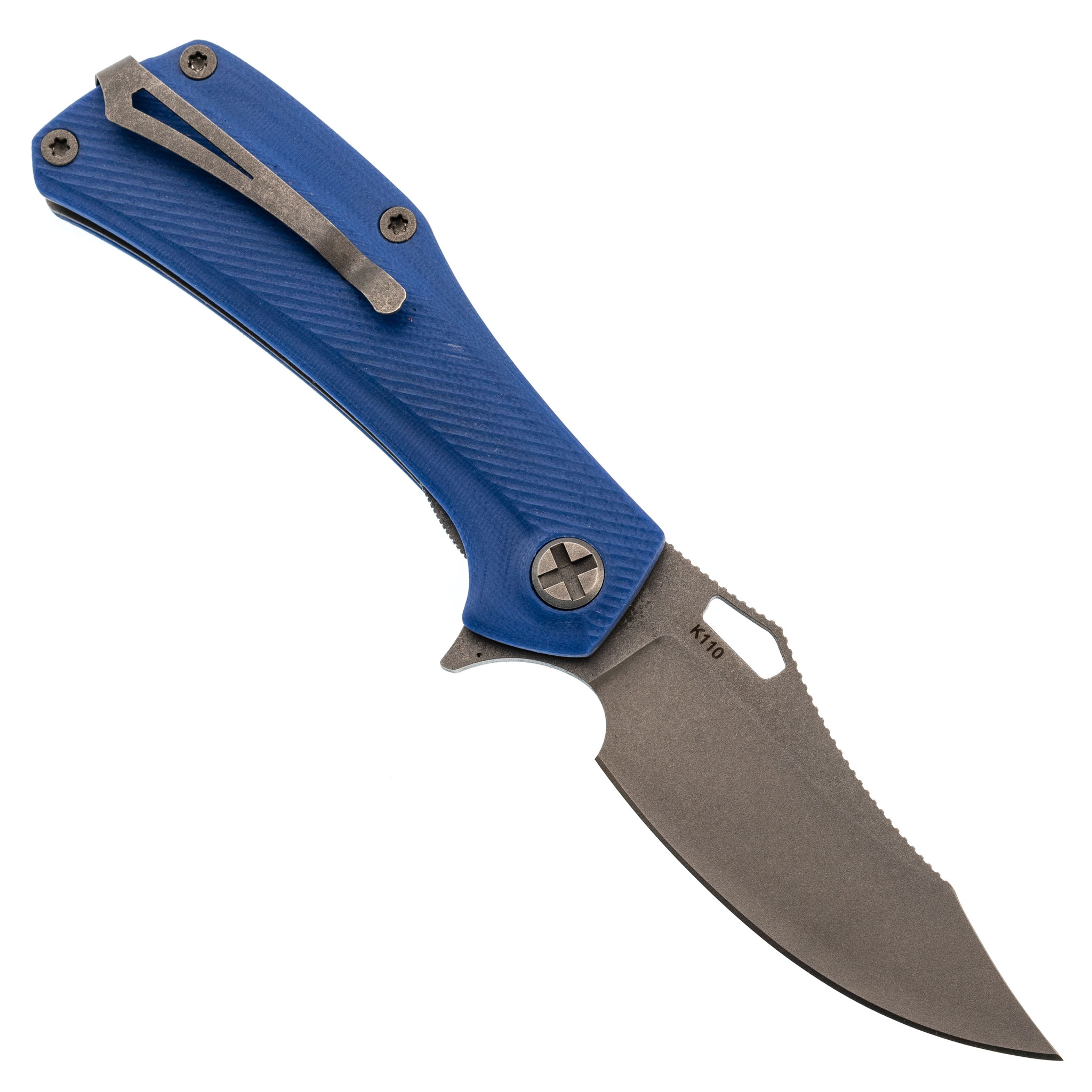 фото Складной нож скорпион evo bowie blue, сталь k110, рукоять g10 саро