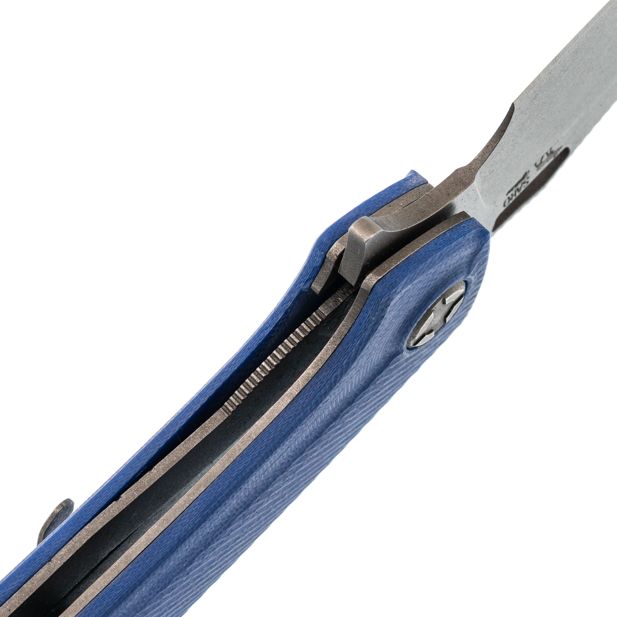 фото Складной нож скорпион evo bowie blue, сталь k110, рукоять g10 саро