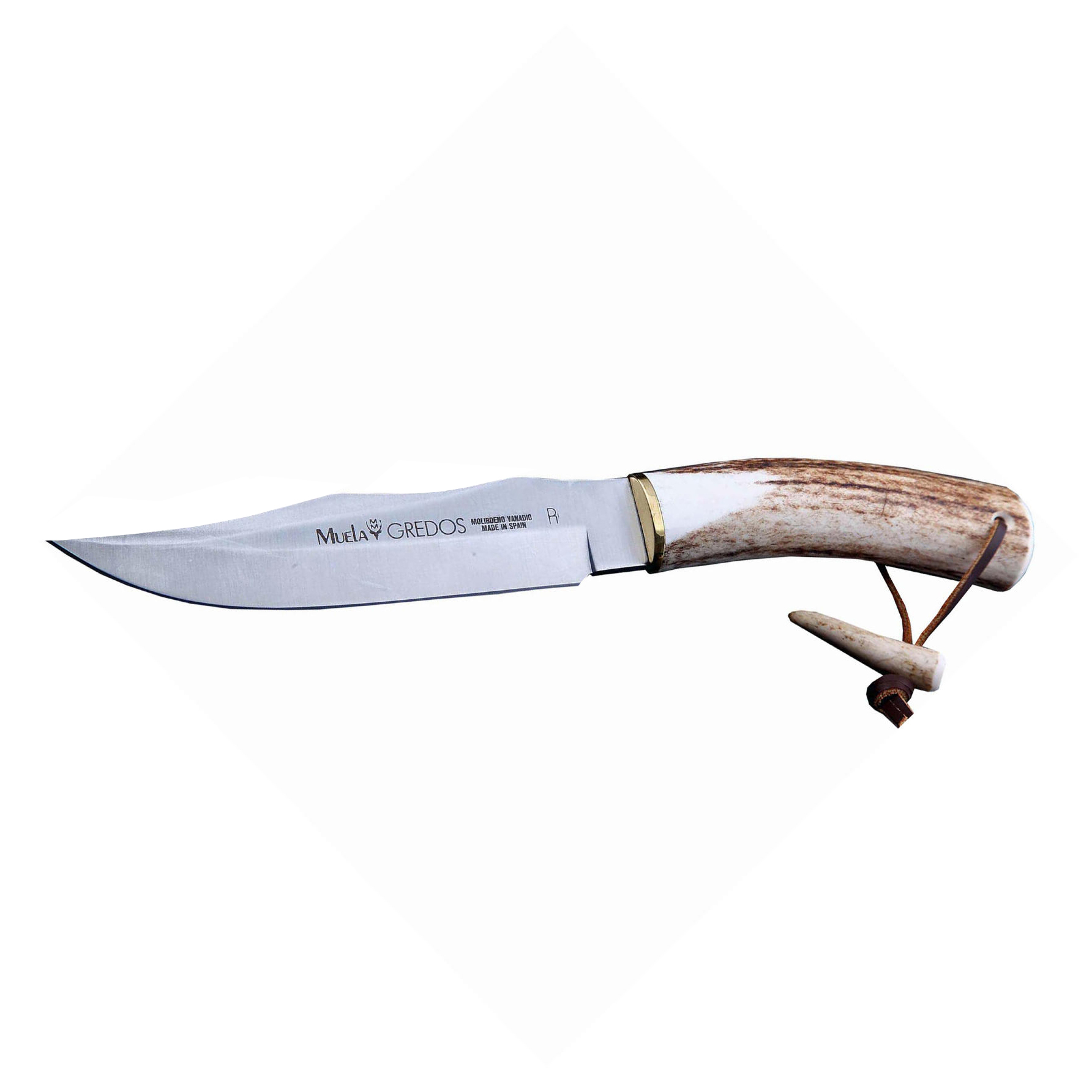 фото Туристический нож с фиксированным клинком muela gredos, сталь x50crmov15, рукоять резной олений рог
