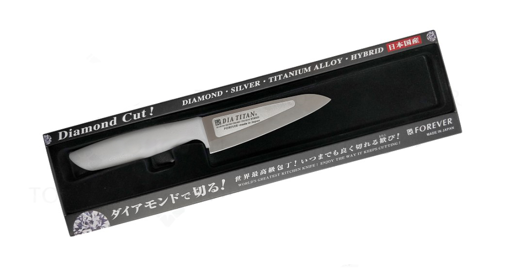 Нож универсальный Tojiro Forever Titanium Diamond, TW-13H, Титан, серый, в картонной коробке - фото 2
