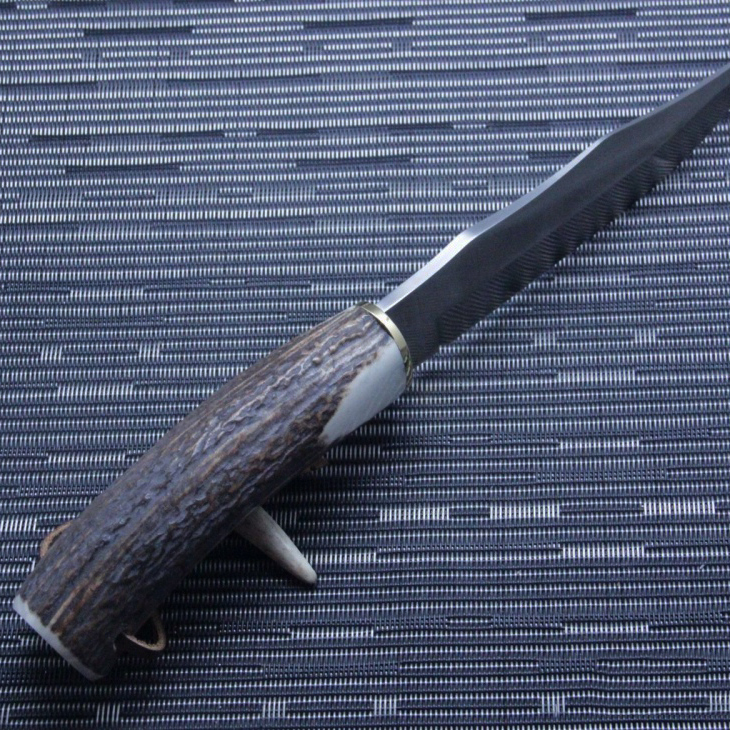 фото Туристический нож с фиксированным клинком muela gredos, сталь x50crmov15, рукоять резной олений рог