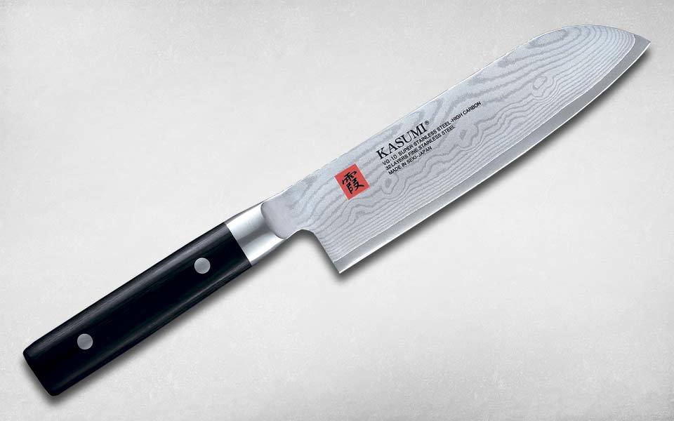 Нож кухонный Сантоку 180 мм Kasumi 84018, сталь VG-10, рукоять дерево