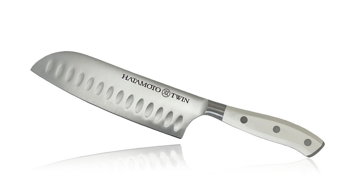 Кухонный нож Сантоку Hatamoto TW-003B, сталь AUS-8