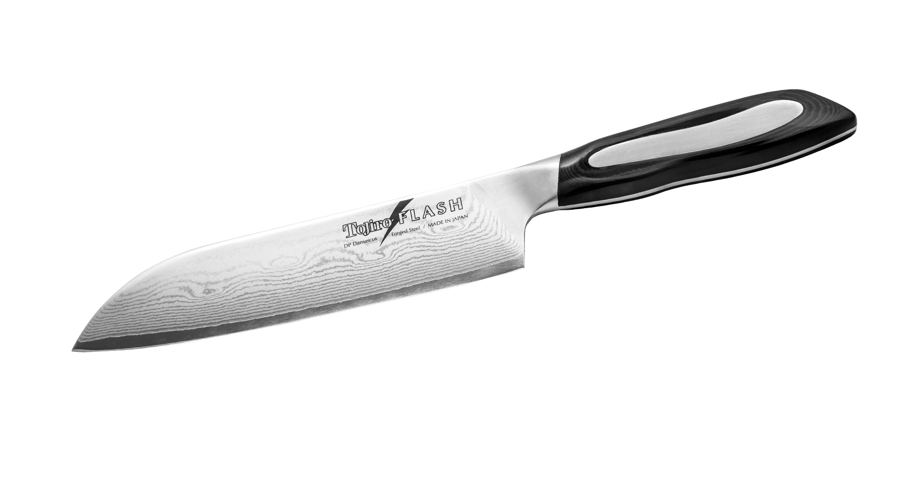 Нож Сантоку Tojiro Flash, FF-SA180, сталь VG-10, чёрный, в картонной коробке нож сантоку hausmade