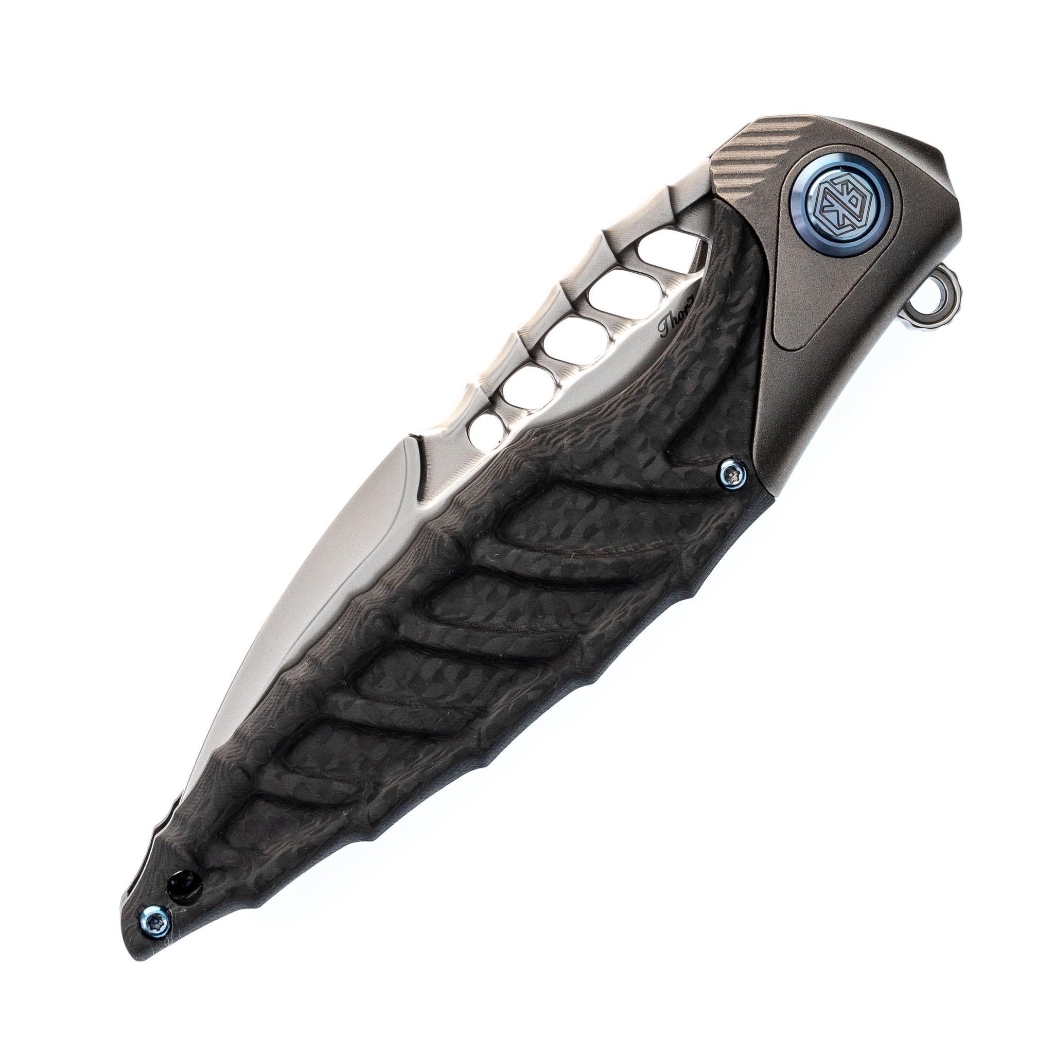 Нож складной Thor 7 Rikeknife, сталь M390, Titanium/Black Carbon - фото 7