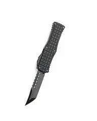 Фото Автоматический нож Microtech Hera 919-1DLCTFRSH Hellhound Black Frag, сталь M390, рукоять алюминий
