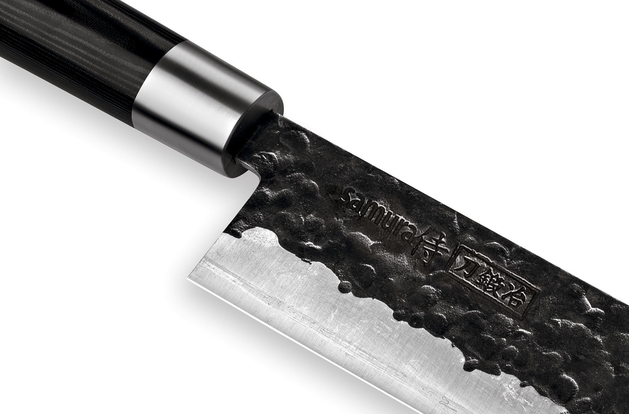 фото Нож кухонный "samura blacksmith" накири 168 мм, aus-8, микарта