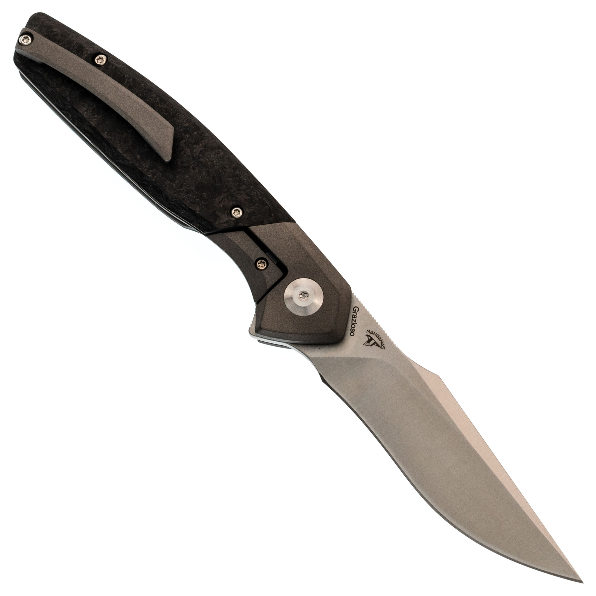 Складной нож Kizer Grazioso, сталь 20CV, рукоять Titanium/carbon fiber - фото 3