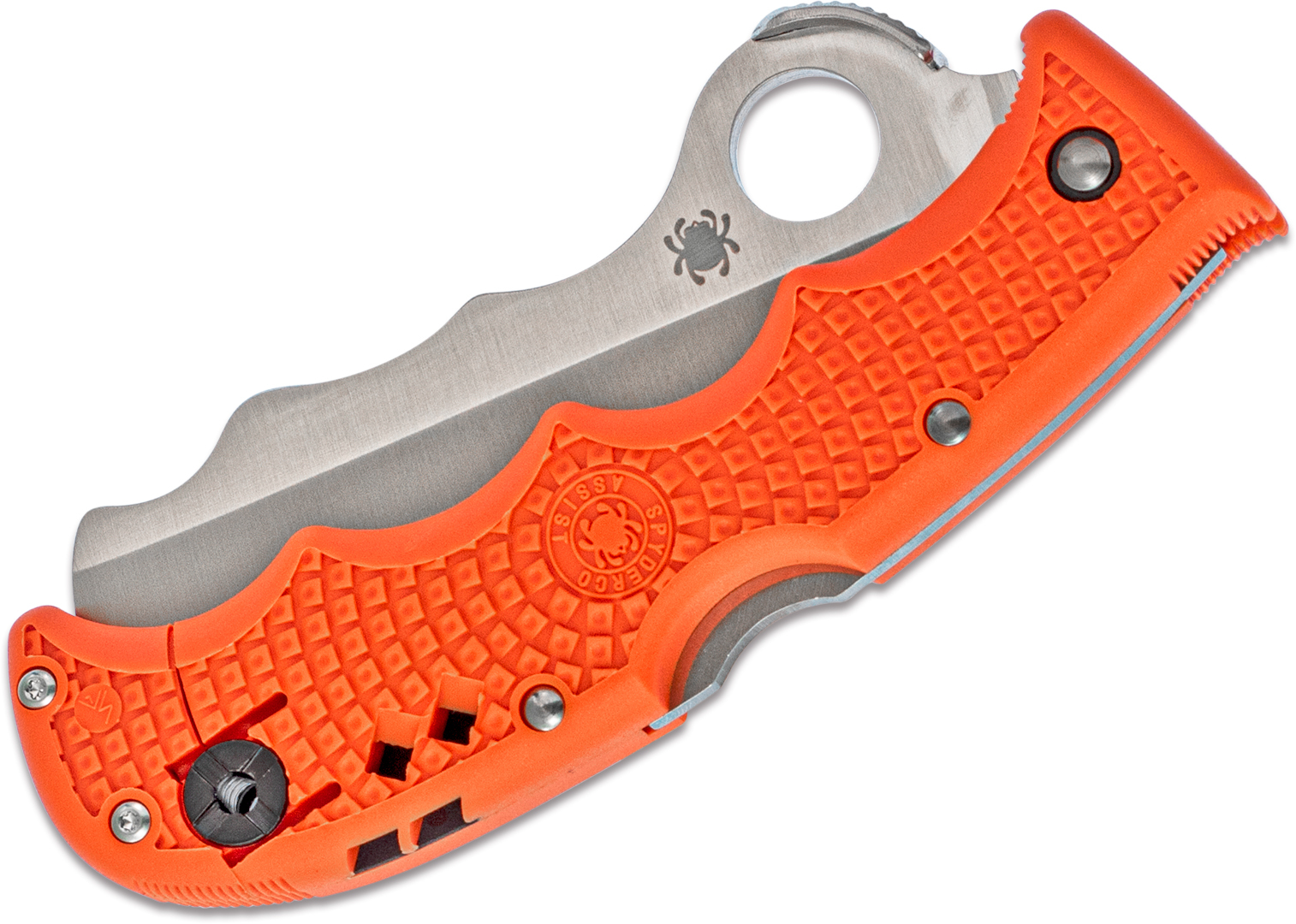 Складной нож Rescue Assist™ Orange - Spyderco 79PSOR, сталь VG-10 Satin Serrated, рукоять термопластик FRN, оранжевый - фото 3