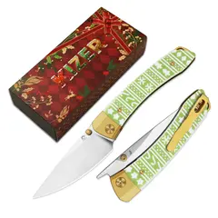 Фото Складной нож Kizer Christmas Mini MoMo, сталь S45VN, рукоять G10/алюминий, лимитированная версия