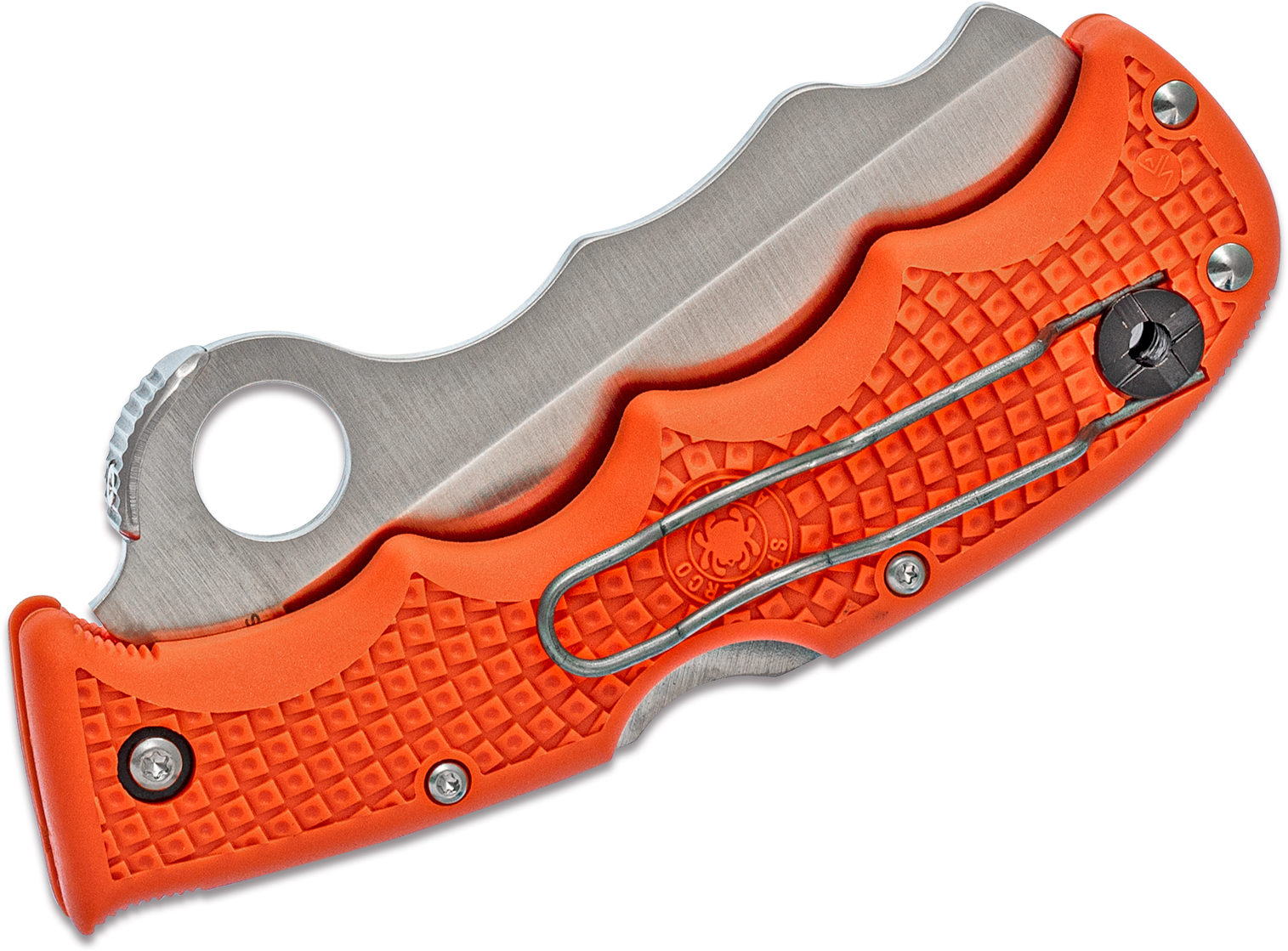 Складной нож Rescue Assist™ Orange - Spyderco 79PSOR, сталь VG-10 Satin Serrated, рукоять термопластик FRN, оранжевый - фото 4
