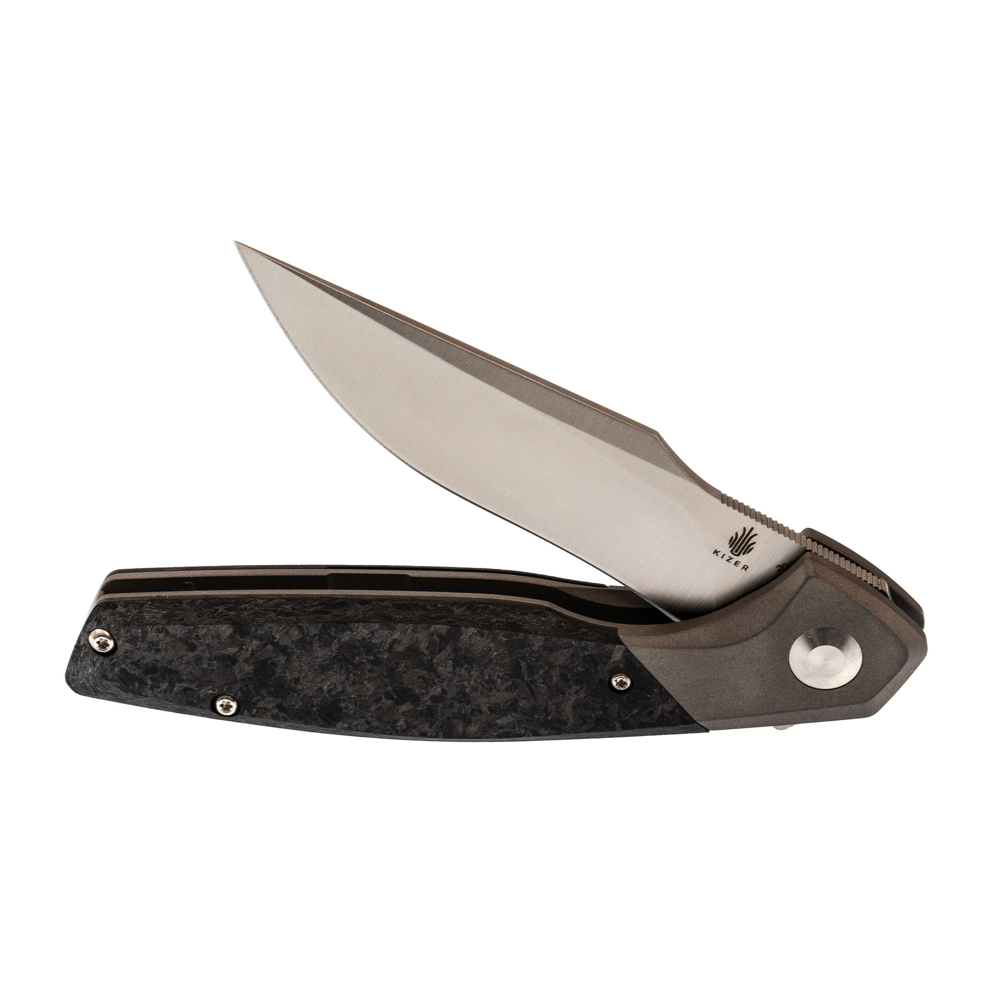 Складной нож Kizer Grazioso, сталь 20CV, рукоять Titanium/carbon fiber - фото 6