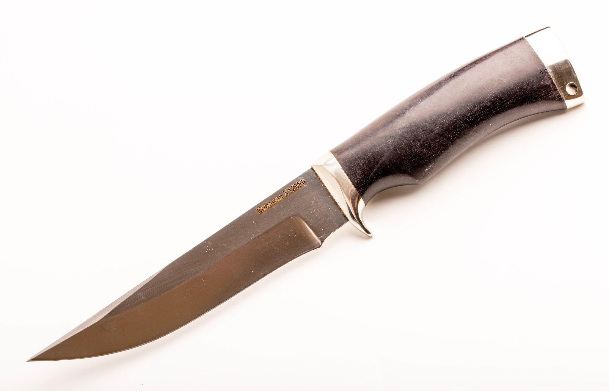 Нож Лис, сталь Х12МФ, мельхиор - фото 1