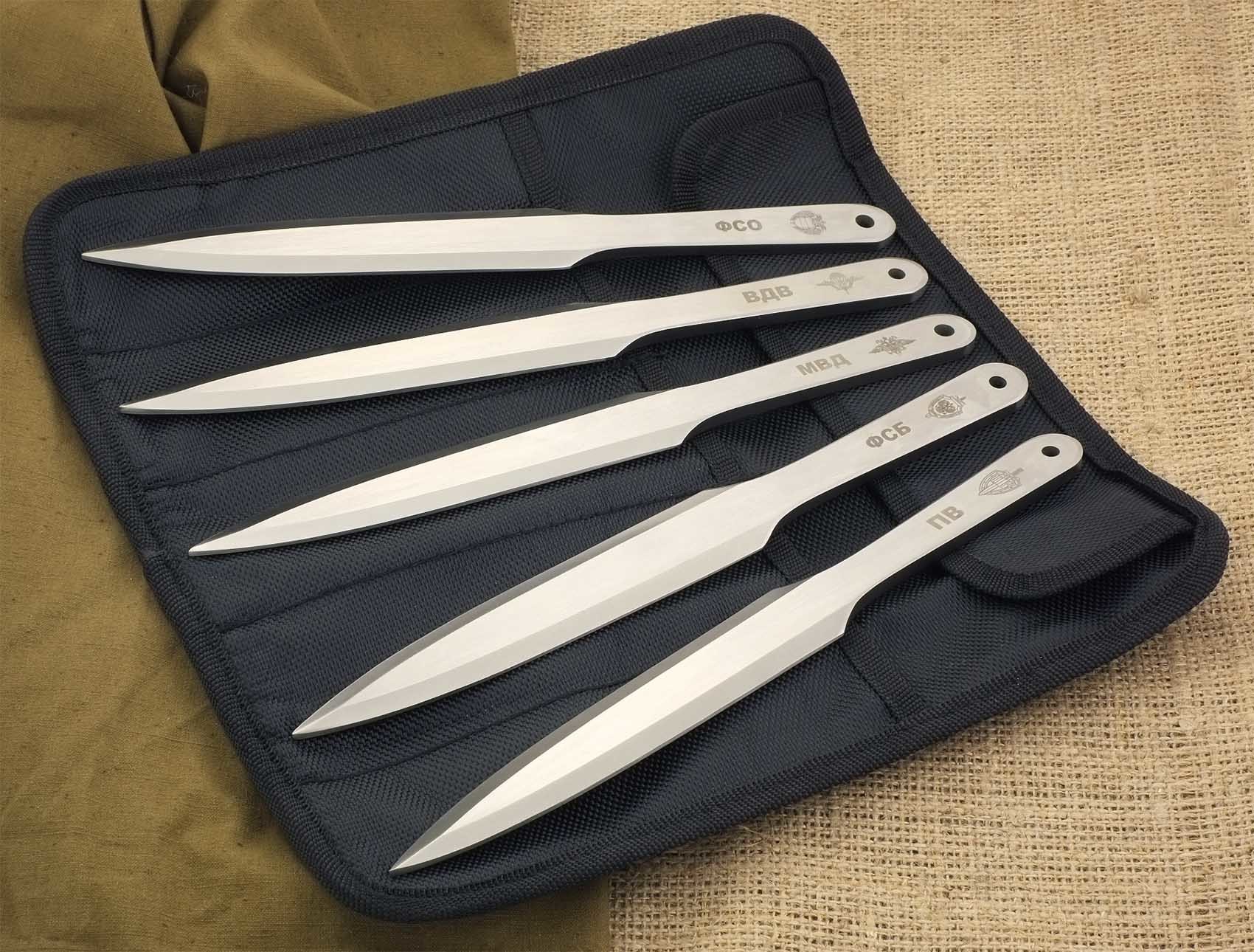 Набор из 5 метательных ножей Силовые структуры, M-132N от Ножиков