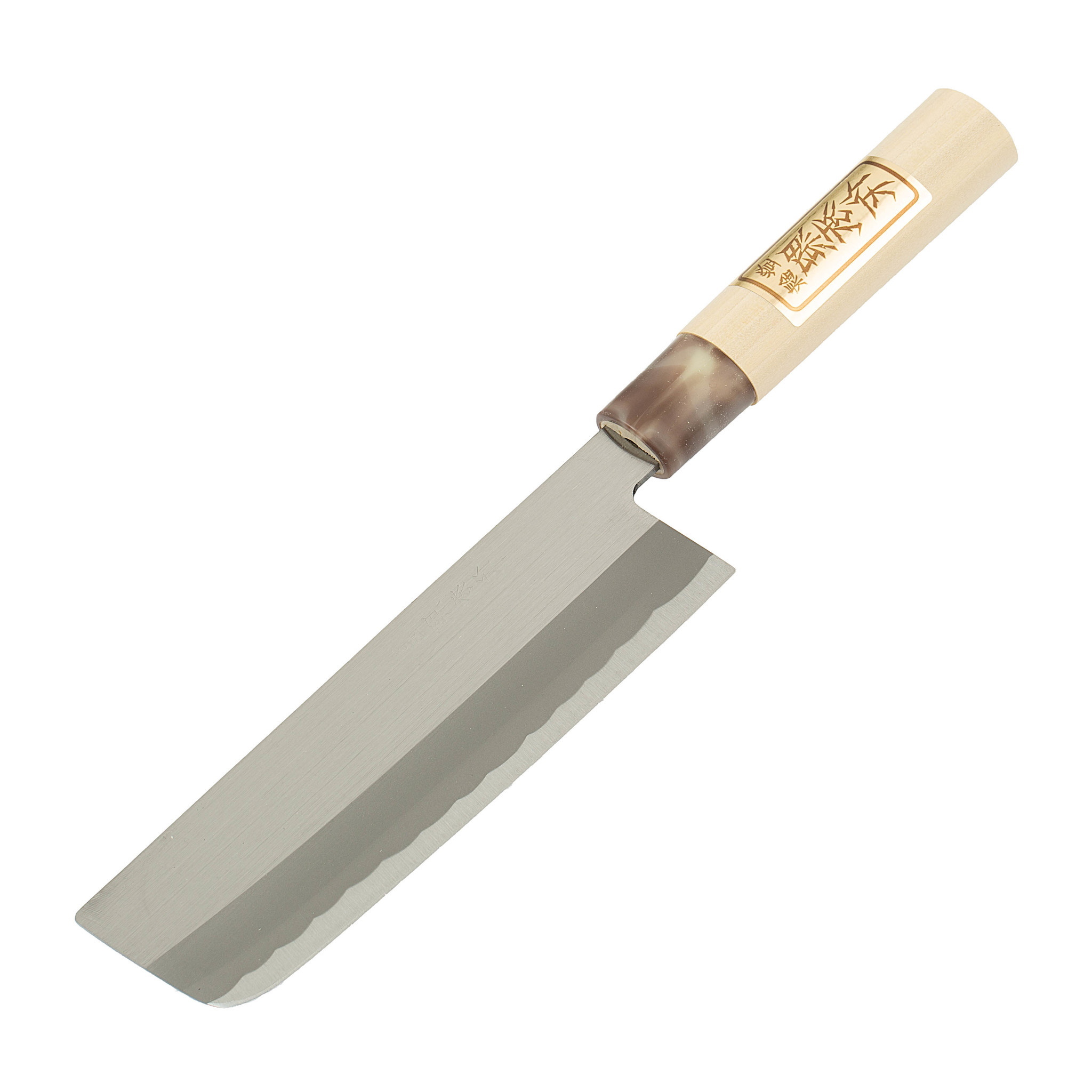 Нож-топорик кухонный для овощей Shimomura, сталь DSR1K6, рукоять магнолия