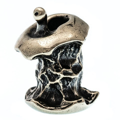 Фото Бусина для темляка Огрызок, мельхиор