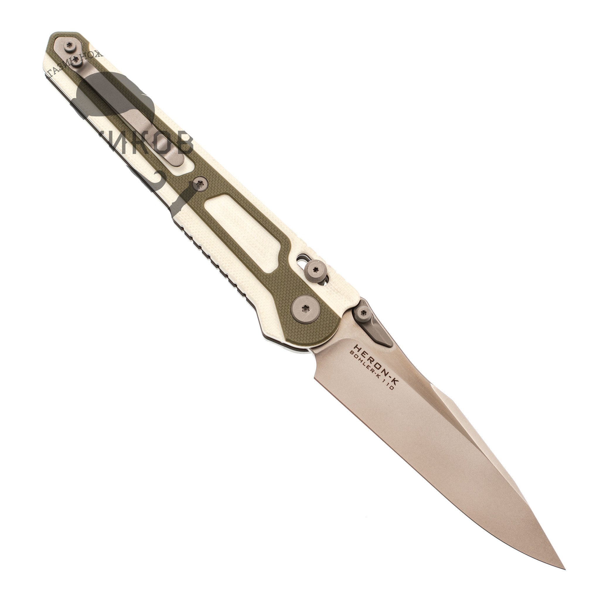 Складной нож Maxace Heron- K White, сталь Bohler K110 - фото 5