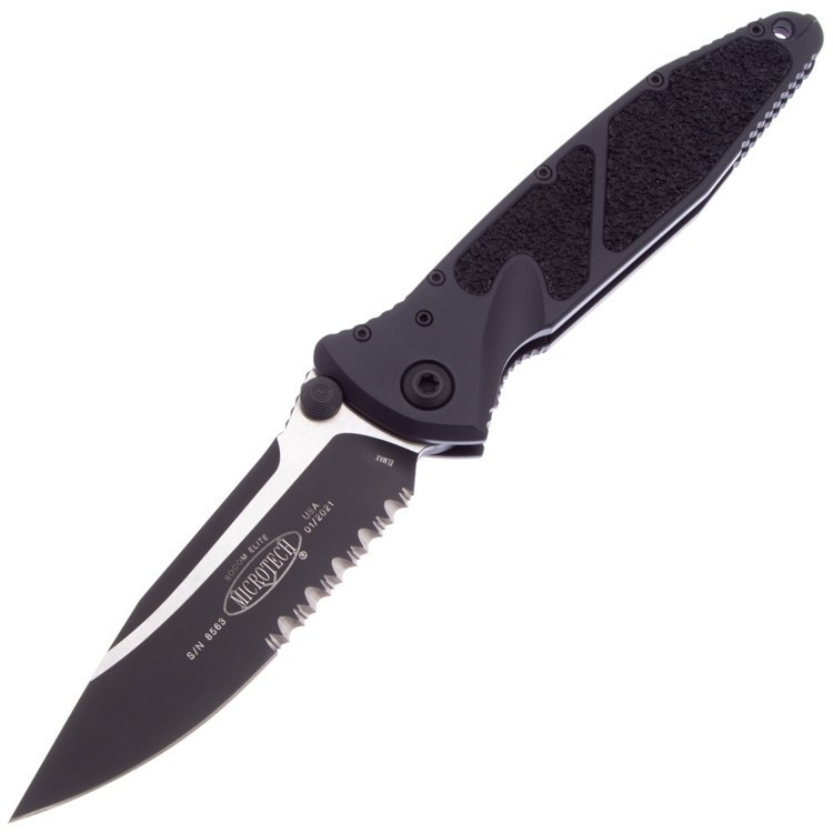 фото Складной нож microtech socom elite black, сталь elmax рукоять black aluminium