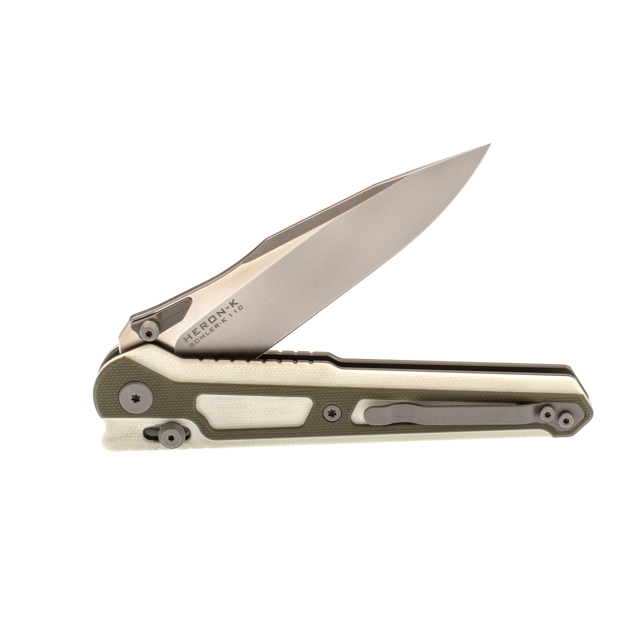 Складной нож Maxace Heron- K White, сталь Bohler K110 - фото 7