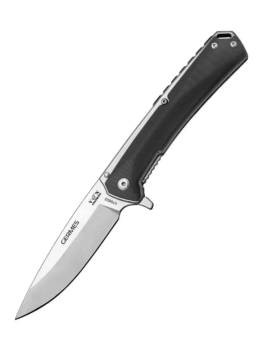 Складной нож Germes D2, черная рукоять нож южный крест рыбацкий m сталь n690 рукоять микарта красно черная
